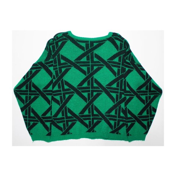 Vintage 80s 90s Green Knit Sweater - Picture 2 of 3